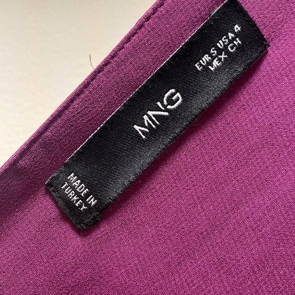 MANGO Purple Asymmetrical Pleated Dress 4 Wedding Guest - Picture 4 of 5